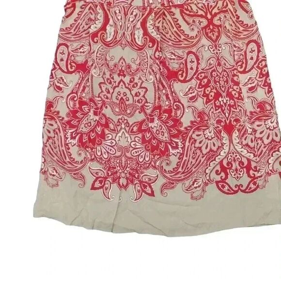 Liz Claiborne Women's Ivory & Red Rayon Floral Print Relaxed Fit Skirt NEW - Picture 8 of 13